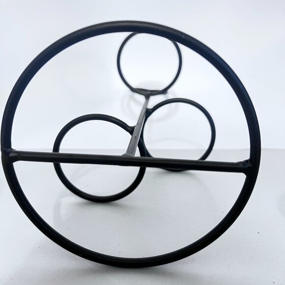 Heart-Shaped Black Metal 3 Glass candle Holders Stand Storage Display Trinkets - Picture 6 of 6